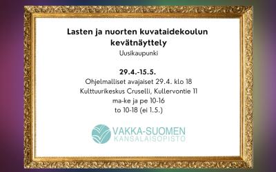 Näyttelyn tiedot kultaisissa kehyksissä