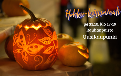 Hehku-karnevaali kaiverrettu kurpitsa ja tunnelmavalot