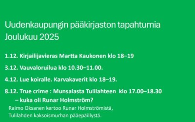 Pääkirjaston tapahtumalistauksen alkua