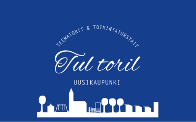 Valkoinen Toimintatorstai- teksti sinisellä pohjalla.