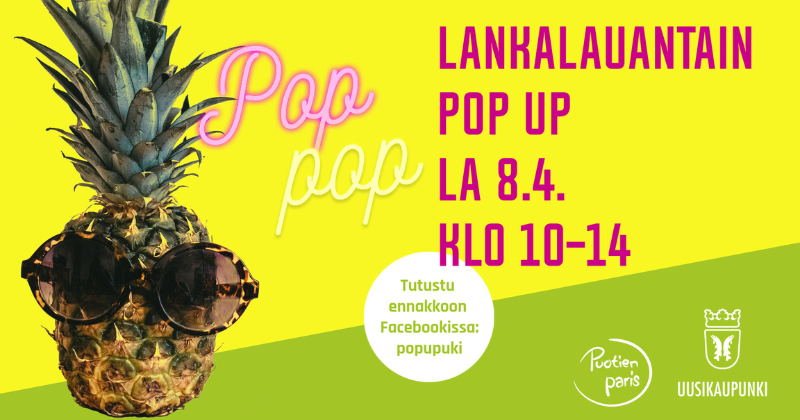 Mainos lankalauantain pop up tapahtumasta