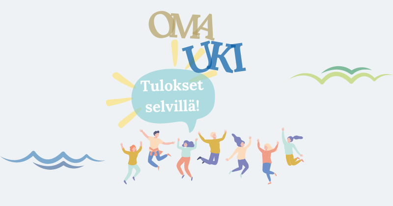 OmaUki logo ja tulokset on selvillä -teksti