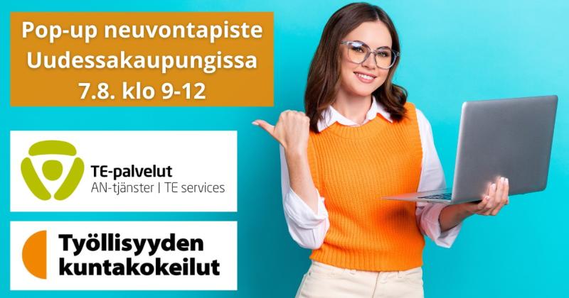 Mainos työllisyyspalveluiden Pop-up tapahtumasta.