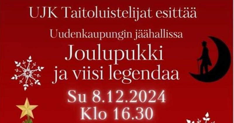 Tapahtuman punainen juliste jossa tekstiä