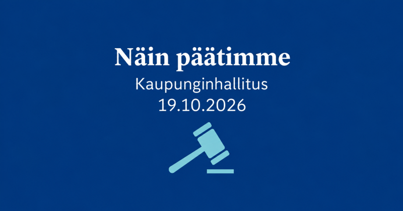 Kaupunginhallituksen päätöksistä 19.10.2026 kuva, jossa näkyy puheenjohtajan nuija