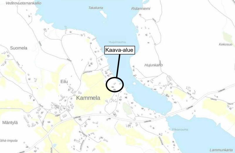 Itälän ranta-asemakaavan lähestymiskartta