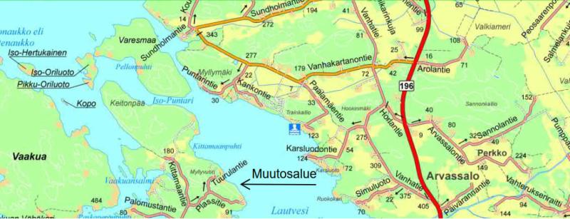 Kittamaan ranta-asemakaava_lähestymiskartta