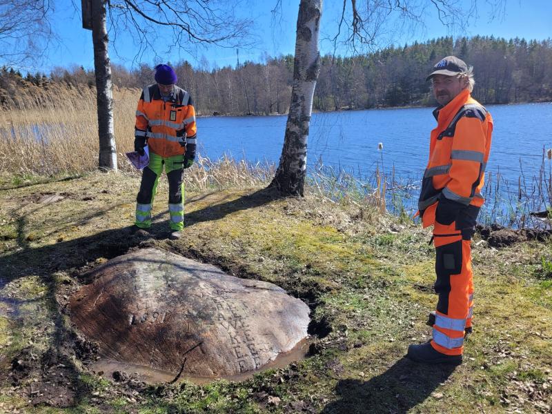 Isoluoto ja Damberg kiven vieressä