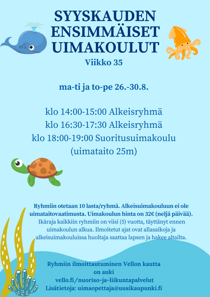 Syksyn ensimmäinen uimakoulu