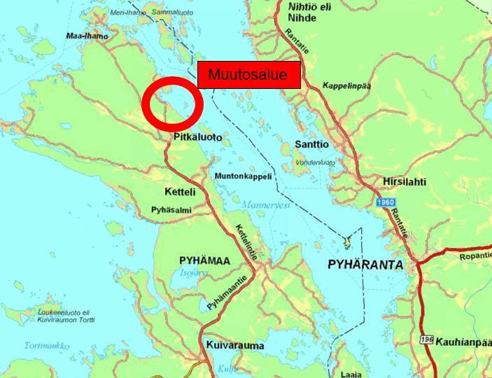 Pitkäluodon ranta-asemakaava muutos kartta