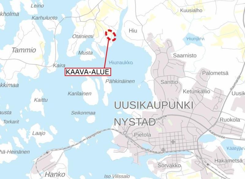 Kaava-alueen sijainti Vähäluodon ranta-asemakaava, kaava-alue